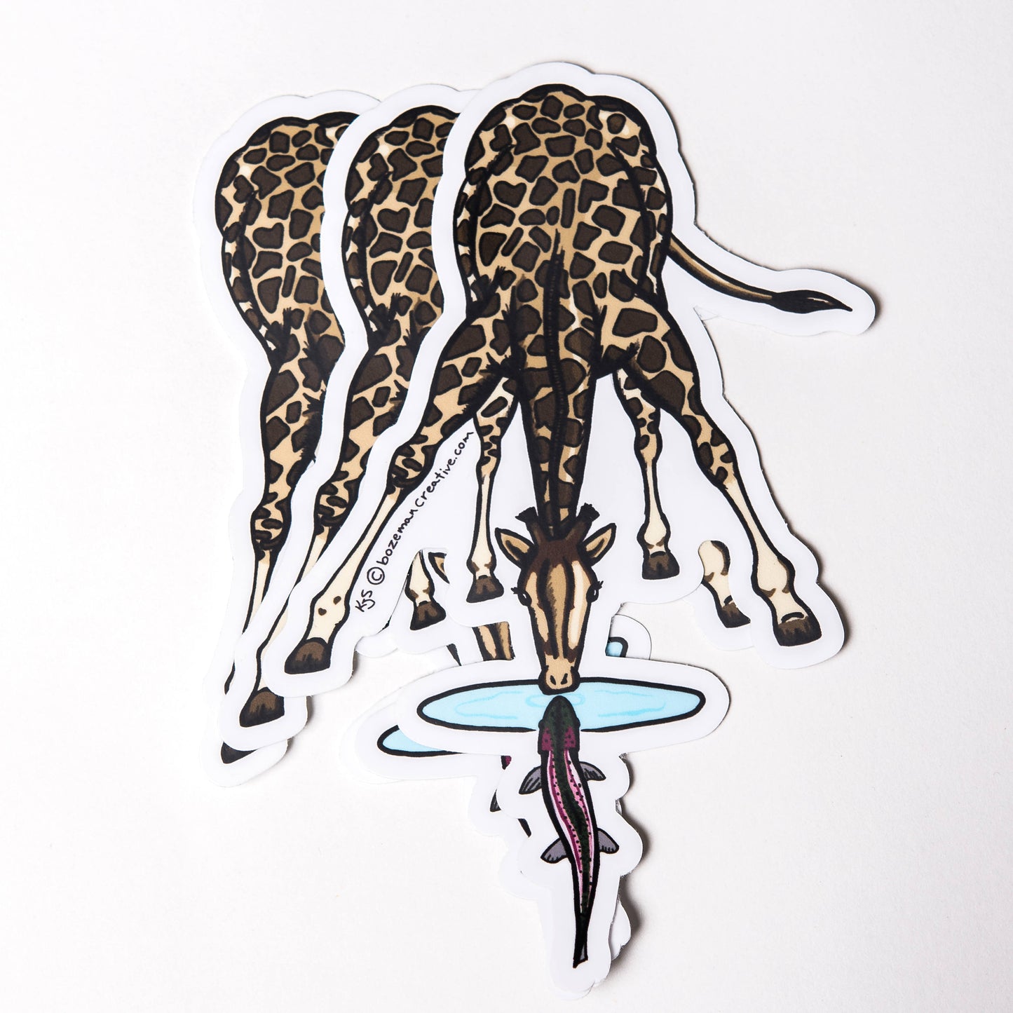 Trout Curious Giraffe Sticker