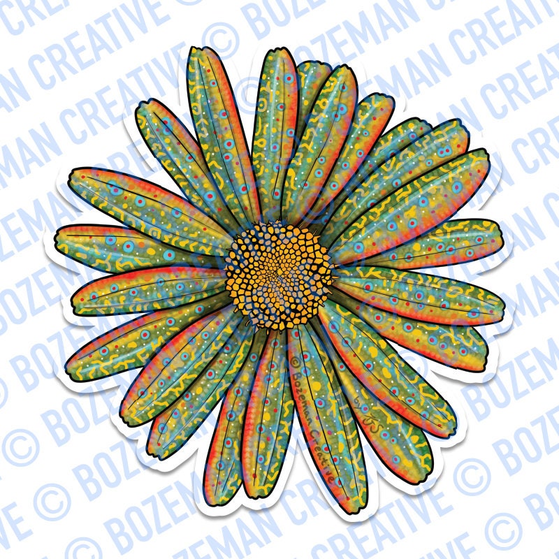 Flower (Brook Trout)- Fly Fishing Sticker